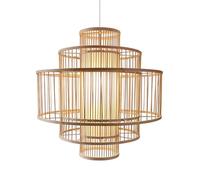 TCHAUSGZOZ Lámpara De Araña Bambú Natural Tejida A Mano - Linterna Mimbre Grande 23,6 Pulgadas Para Boho Y Iluminación Cálida Difusa Para Comedor, Dormitorio Pasillo