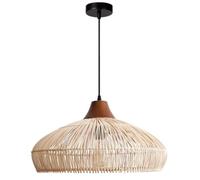 TCHAUSGZOZ Lámpara De Bambú - Pantalla Cesta Ratán Natural Tejida A Mano 23,6 Pulgadas Para Cocina, Comedor, Sala Estar, Vestíbulo(50cm)