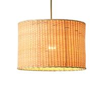 TCHAUSGZOZ Lámpara De Bambú Vintage Mediados Siglo, Accesorio Rústico 1 Luz Para Cocina, Comedor Y Dormitorio(32cm)