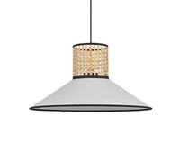 TCHAUSGZOZ Lámpara De Lino Verde Hecha A Mano, Bambú Para Estilo Bohemio Y Retro, Farol Techo Altura Ajustable Para Dormitorio Comedor(White,50cm/19.7in*27cm/10.6in)