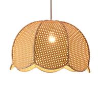 TCHAUSGZOZ Lámpara De Ratán Boho - Mimbre Beige 23,6" Para Isla Cocina, Comedor Y Zona Costera(40cm)