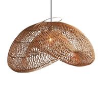 TCHAUSGZOZ Lámpara De Ratán Rústico - Pantalla Techo Bohemia Hecha A Mano Para El Hogar, Linterna Mimbre 23,6 Pulgadas Para Comedor, Sala Estar, Cocina Y Casa Té(50cm)