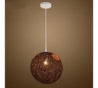 TCHAUSGZOZ Lámpara De Ratán Tejida A Mano, Bohemia Hilo Multicolor Para Comedor, Isla Cocina, Dormitorio Y Pasillo(Brown,20cm)