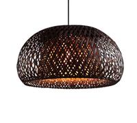 TCHAUSGZOZ Lámpara Tejida De Bambú Marrón Retro Zen - Araña A Mano 60 Cm Para Comedor, Cocina, Restaurante Y Dormitorio(40cm)