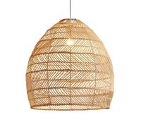 TCHAUSGZOZ Pantalla De Lámpara Cesta Ratán Hecha A Mano: Iluminación Costera Bohemia Para Cocina, Comedor Y Dormitorio(45cm)