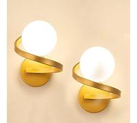TCHAUSGZUS Aplique de pared interior Bola de cristal Aplique LED, Aplique de globo Diseño en espiral Apliques de pared Art Deco Apliques nórdicos for sala de estar Comedor Dormitorio (Size : 2 Pack)