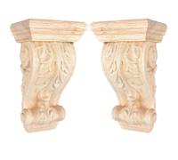 Tchosuz - Ménsulas de madera talladas de 5 pulgadas de ancho 3 pulgadas de profundidad y 9 pulgadas de alto, paquete de 2 soportes decorativos para encimera, cocina, chimenea, mantel