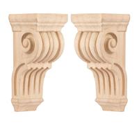 Tchosuz - Ménsulas de madera talladas de 7.6 cm de ancho 7.6 cm de profundidad y 17.8 cm de alto, paquete de 2 unidades de soportes decorativos para encimera de cocina, chimenea, mantel
