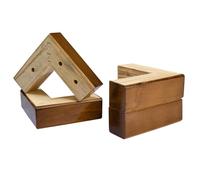 TCHOSUZ Patas de madera maciza para muebles, paquete de 4 patas de esquina de nogal (2 pulgadas de altura), elevadores de cama en forma de L y patas de sofá para sofá, marco de cama, armario, aparador