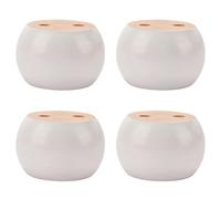 TCHOSUZ Patas de madera para muebles de 5 cm, paquete de 4 patas de repuesto de madera maciza blanca torneada con pernos M8 y tuercas en T o sofá sillón reclinable otomano