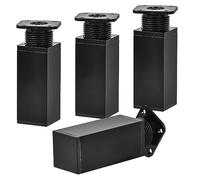 TCHOSUZ Patas de metal para muebles, paquete de 4 patas cuadradas de repuesto modernas y ajustables de aleación de aluminio para el hogar, proyectos de bricolaje, sofá, armario, mesita de noche,