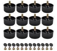 TCHOSUZ Patas de plástico para muebles de 3 cm, paquete de 12 patas de repuesto de grano de madera cónico moderno de mediados de siglo con pernos de suspensión M8 y tuercas en T para sofá cama