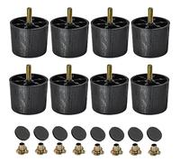 TCHOSUZ Patas de plástico para muebles de 5 cm, paquete de 8 patas de repuesto de grano de madera cónico moderno de mediados de siglo con pernos de suspensión M8 y tuercas en T para sofá cama