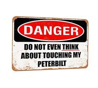 TCHPAX 12 x 8 - Letrero de metal de aluminio con aspecto vintage, pulgadas - Do Not Touch My Peterbilt