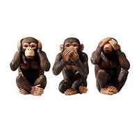 TCIUXYQ Estatua de 3 Monos sabios Hear-No, See-No, Speak-No Evil Three Truths of Abstract Art Monkeys Figurine Brown 19.8 cm Resin Modern Home Decorative Ornaments, Men Office Desk Decor Gifts Resin