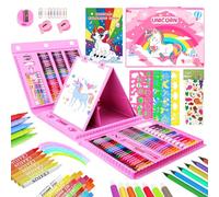 TCJJ 208 Piezas NiñOs Maletin Pinturas Para NiñOs， Unicornio MaletíN Pintura NiñOs,Pasteles Al óLeo, Crayones, LáPices De Colores, Regalos De Unicornio Para NiñAs De 3-12 AñOs
