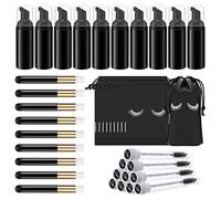TCJJ Juego de 40 cepillos para champú para pestañas, incluye cepillos para champú de pestañas, tubos de cepillos de pestañas, botella dispensadora de espuma para champú de pestañas, bolsa de cuidado