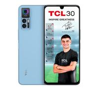 TCL 30 - Smartphone de 6.66" FHD+ AMOLED con NXTVISION (MediaTek Helio G37, 4GB/64GB Ampliable MicroSD, Dual SIM, Cámaras 50MP+2MP+2MP, Batería 5000mAh, Android 12) Azul