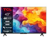 TCL 43P655 - Smart TV 4K de 43 pulgadas, DVB-T2, Wifi, H.264, H.265, Negro, Clase energética F