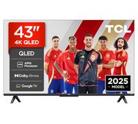 TCL 43T69C 43” QLED, Direct LED TV, 4K HDR, Smart TV Powered by Google TV (Dolby Vision & Atmos, Game Master, Motion Clarity, Compatible with Google Assistant & Alexa)