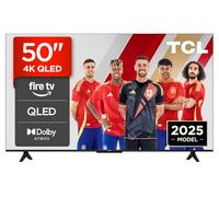 TCL 50T6C Televisor 50 Pulgadas QLED 4K, Smart TV con Fire TV, Dolby Vision y Atmos, HDR10+, Game Master, VRR y ALLM, Control por Voz Alexa