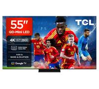 TCL 55Q7C Televisor 55 Pulgadas QD-Mini LED 4K Smart TV, 2600 nits HDR Premium, Bang & Olufsen, Game Master, FreeSync Premium Pro, Google TV, Dolby Vision IQ y Atmos