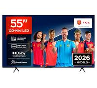 TCL 55T8D Televisor 55 Pulgadas QD-Mini LED 4K Smart TV, Gaming TV, 144Hz Game Accelerator 288Hz FHD, FreeSync Premium, Dolby Vision & Atmos, HDR10+, Onkyo 2.1, Google TV, Game Master
