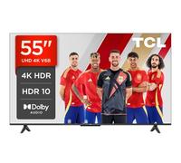 TCL 55V6B 55" 4K Ultra HD, HDR TV, Smart TV Powered by Google TV (Dolby Audio, Motion Clarity, control por voz, compatible con Google Assistant, Chromecast integrado)