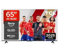TCL 65T6C Televisor 65 Pulgadas QLED 4K, Smart TV con Fire TV, Dolby Vision y Atmos, HDR10+, Game Master, VRR y ALLM, Control por Voz Alexa