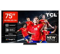 TCL 75C8K, 75'' QD-Mini LED TV, 4K HDR Premium 4500 nits, ZeroBorder™, Smart TV with Google TV (Dolby Vision IQ and Atmos, CrystGlow WHVA Panel, Audio by Bang & Olufsen, Motion Clarity Pro 144 Hz)