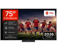 TCL 75C8L Televisor 75 Pulgadas SQD-Mini LED 4K Smart TV, 5000 nits HDR Premium, 144Hz Motion Clarity Pro, Bang & Olufsen, ZeroBorder, Google TV