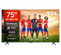 TCL 75Q6C 75 Pulgadas QD-Mini LED 4K HDR10+ Smart TV, Google TV | Dolby Vision IQ & Atmos, 144Hz Motion Clarity Pro, Game Master, Sonido Onkyo 2.1, Apple AirPlay 2