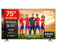 TCL 75Q6C Televisor 75 Pulgadas QD-Mini LED 4K Smart TV, 1000 nits, 144Hz Motion Clarity Pro, Onkyo 2.1, Game Master, FreeSync, Google TV, Dolby Vision IQ y Atmos