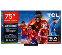 TCL 75Q7C, 75'' QD-Mini LED TV, 4K HDR Premium 3000, Smart TV con Google TV (Dolby Vision IQ y Atmos, Panel CrystGlow HVA, Audio by Bang & Olufsen, Motion Clarity Pro de 144 Hz, Game Master)