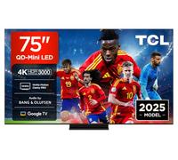 TCL 75Q7C Televisor 75 Pulgadas QD-Mini LED 4K Smart TV, 3000 nits HDR Premium, Bang & Olufsen, Game Master, FreeSync Premium Pro, Google TV, Dolby Vision IQ y Atmos