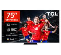 TCL 75Q8C 75 Pulgadas QD-Mini LED 4K HDR10+ Smart TV, 4.500 Nits ZeroBorder | Dolby Vision IQ & Atmos, Panel CrystGlow WHVA, 144Hz Motion Clarity Pro, Audio by Bang & Olufsen