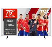TCL 75T69C QLED 75", TV Direct LED, HDR 4K, Smart TV con Google TV (Dolby Vision y Atmos, Motion Clarity, Compatible con Google Assistant y Alexa)