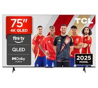 TCL 75T6C Televisor 75 Pulgadas QLED 4K, Smart TV con Fire TV, Dolby Vision y Atmos, HDR10+, Game Master, VRR y ALLM, Control por Voz Alexa