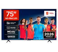 TCL 75T8D Televisor 75 Pulgadas QD-Mini LED 4K Smart TV, Gaming TV, 144Hz Game Accelerator 288Hz FHD, FreeSync Premium, Dolby Vision & Atmos, HDR10+, Onkyo 2.1, Google TV, Game Master