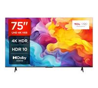 TCL 75V6B 75" 4K Ultra HD, HDR TV, Smart TV Powered by Google TV (Dolby Audio, Motion Clarity, Voice Control, Compatible with Google Assistant, Chromecast Integrated)