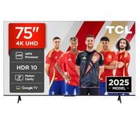 TCL 75V6C Televisor 75 Pulgadas 4K Smart TV LED, HDR, Google TV, Dolby Audio, Alexa y Google Assistant, Chromecast Built-in, Motion Clarity
