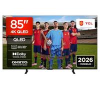 TCL 85A400 Televisor 85 Pulgadas QLED 4K Smart TV, 144Hz, Direct LED, Onkyo 2.0, Dolby Vision & Atmos, HDR10+, Manos Libres, Google TV, Apple AirPlay 2