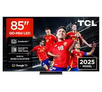 TCL 85Q8C Televisor 85 Pulgadas QD-Mini LED 4K Smart TV, 5000 nits HDR Premium, Bang & Olufsen, ZeroBorder, Google TV, Dolby Vision IQ y Atmos, Game Master