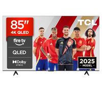 TCL 85T6C Televisor 85 Pulgadas QLED 4K, Smart TV con Fire TV, Dolby Vision y Atmos, HDR10+, Game Master, VRR y ALLM, Control por Voz Alexa