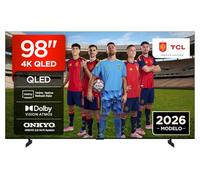 TCL 98A400 Televisor 98 Pulgadas QLED 4K Smart TV, 144Hz, Direct LED, Onkyo 2.0, Dolby Vision & Atmos, HDR10+, Manos Libres, Google TV, Apple AirPlay 2