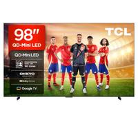 TCL 98Q6C 98 Pulgadas QD-Mini LED 4K HDR10+ Smart TV, Google TV | Dolby Vision IQ & Atmos, 144Hz Motion Clarity Pro, Game Master, Sonido Onkyo 2.1, Apple AirPlay 2