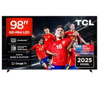 TCL 98Q8C Televisor 98 Pulgadas QD-Mini LED 4K Smart TV, 5000 nits HDR Premium, Bang & Olufsen, ZeroBorder, Google TV, Dolby Vision IQ y Atmos, Game Master