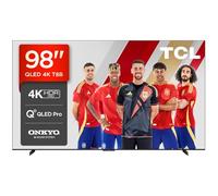 TCL 98T8B Smart TV Onkyo QLED Pro 98" 144Hz, 4K Ultra HD, HDR Pro, Powered by Google TV (Dolby Vision IQ and Atmos, Motion Clarity, Hands-Free Voice Control)