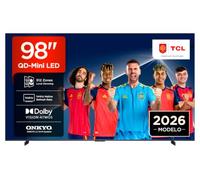 TCL 98T8D 98 Pulgadas QD-Mini LED 4K HDR10+ Smart TV Gaming 144Hz VRR | FreeSync Premium Pro, Game Master, Dolby Vision & Atmos, Sonido Onkyo 2.1, Apple AirPlay 2, Google Cast