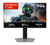 TCL Monitor QD-Mini-LED 27G64 de 27 Pulgadas, resolución QHD, 180 Hz, Panel Fast-HVA, HDR 600 nits, Tiempo de Respuesta GTG de 1 ms, AMD Freesync, Compatible con G-Sync